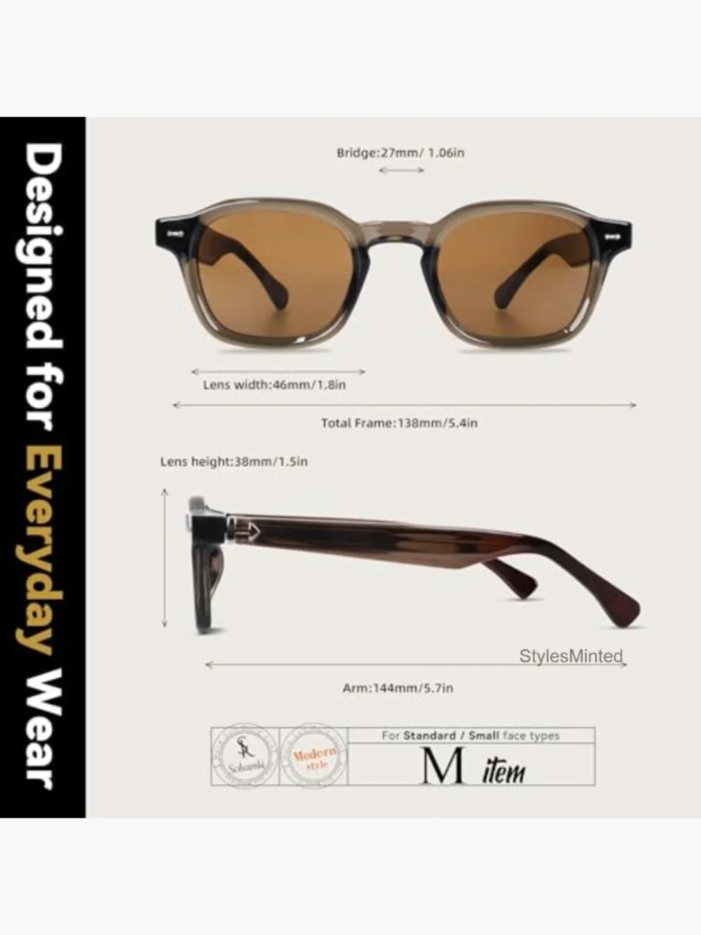 Square Retro Sunglasses UV400 Protection Tortoiseshell Frame